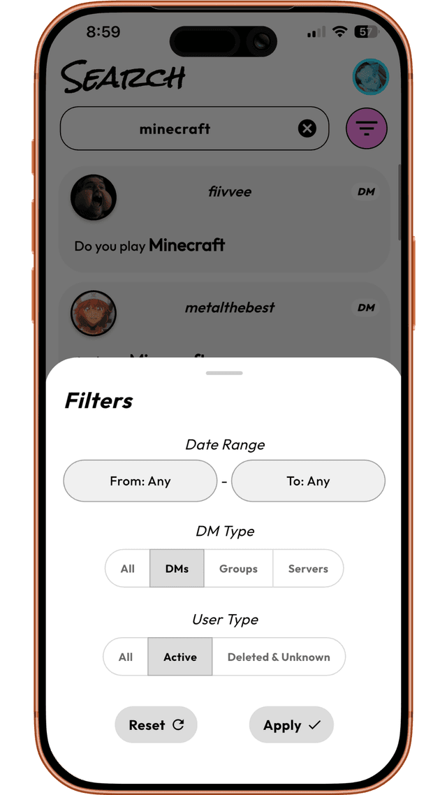 Powerful filters.